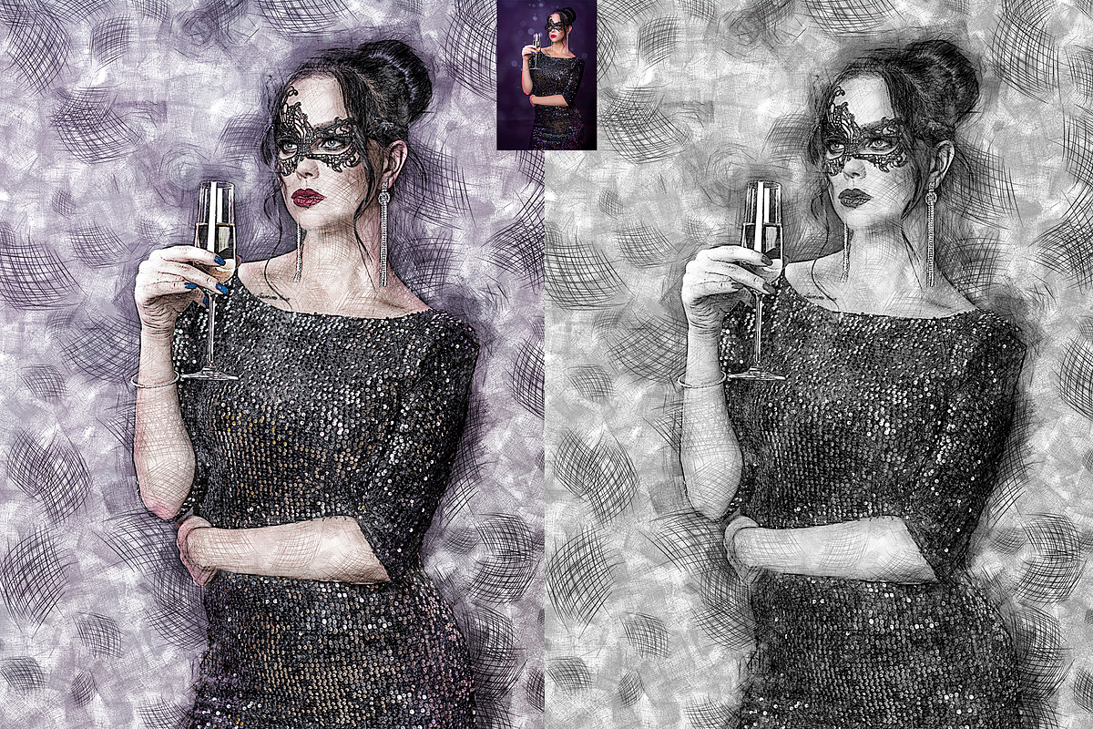 Artistic Sketch Photoshop Action, an Action Add-On by Grishka89 (Photo 11 of 11)