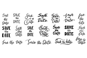 Save the date lettering set. Wedding, an Illustration by Valerie Bodnar