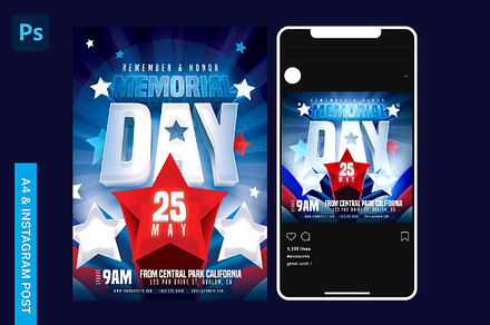 Memorial Day Flyer Template