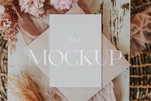 Floral Greeting Card 5x7 Mockup