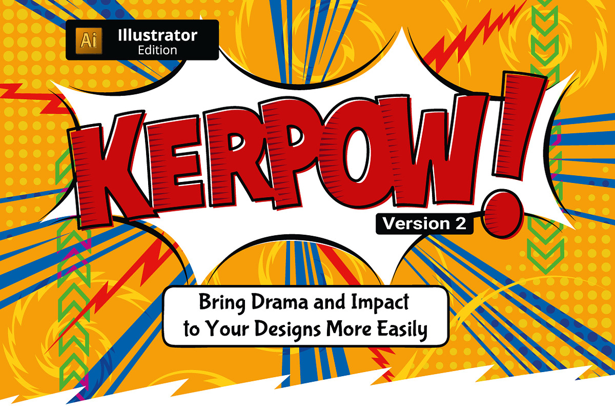 KerPow - Illustrator Impact Brushes, a Brush Add-On by DonkeyWorx (Photo 1 of 5)