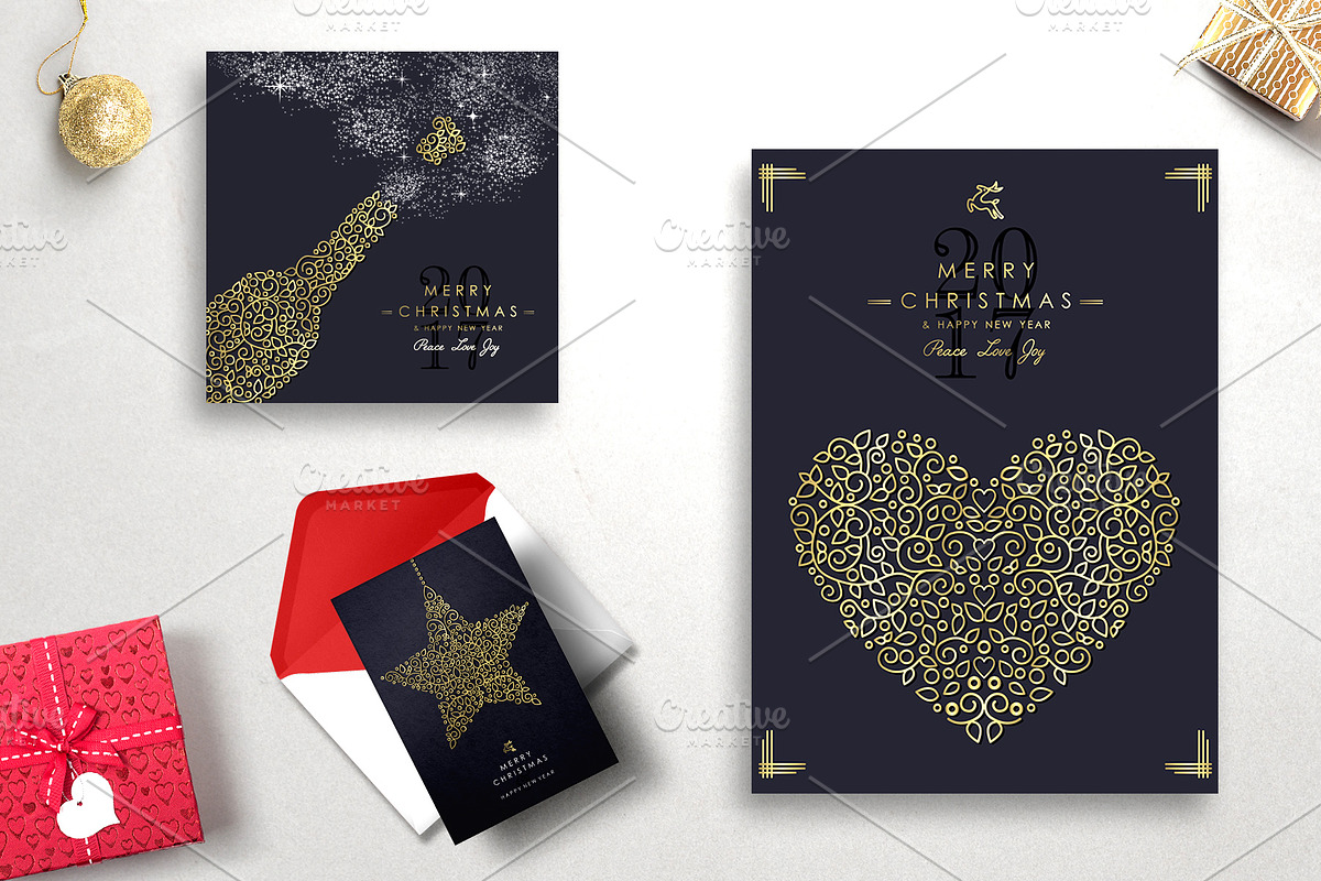 Christmas Gold Line Art Set, a Graphic by Cienpies Design (Photo 4 of 7)