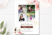 Floral Senior Graduation Invite PSD, a Card Template by By Stephanie Design (Thumbnail 3 of 3)