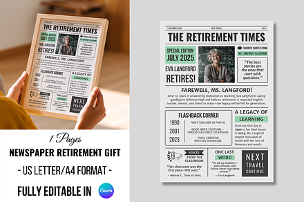 Newspaper Retirement Template