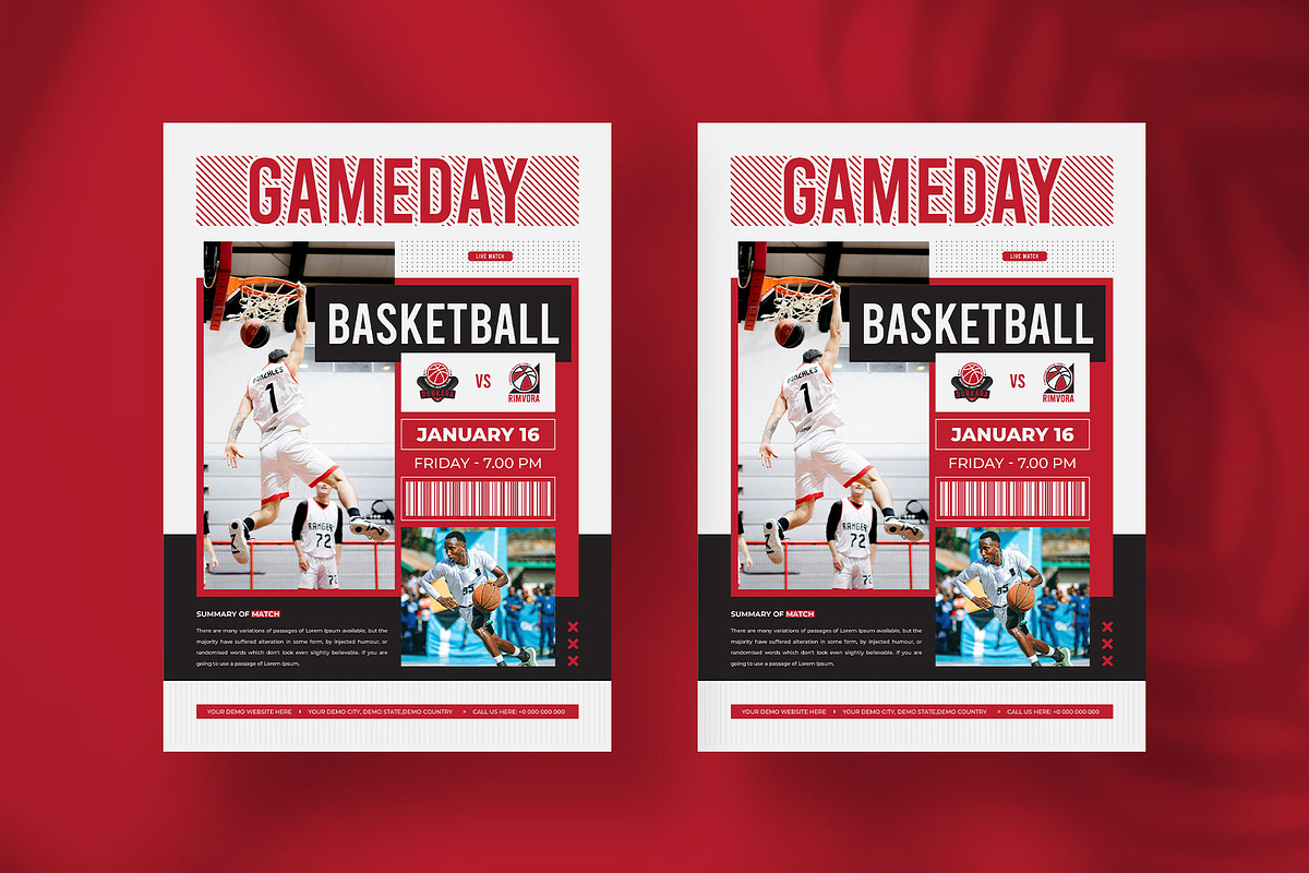 Basketball Matchday Flyer Template, a Flyer Template by Tanmoy Topu (Photo 3 of 6)