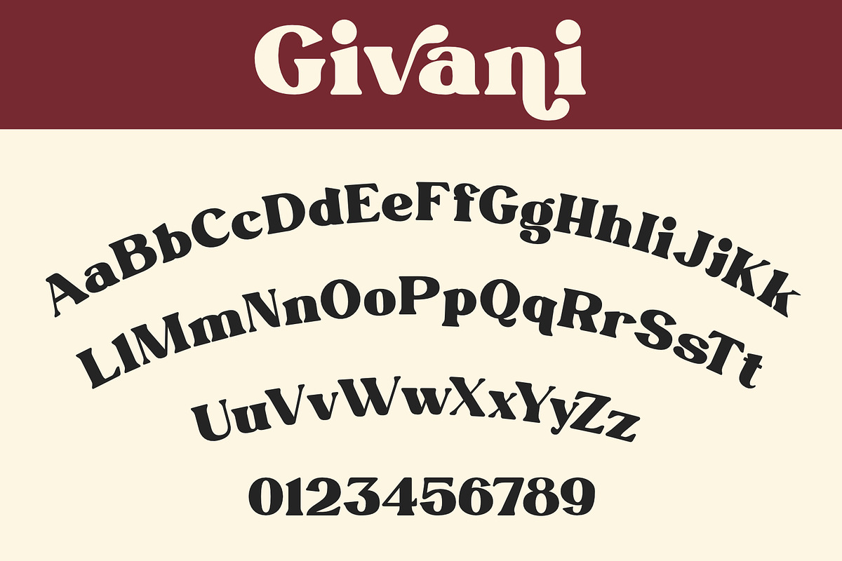 Givani - A cute retro serif, a Serif Font by Khoir (Photo 9 of 13)