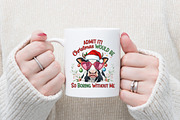 Vintage Christmas Farm Cow PNG, an Illustration by Designking (Thumbnail 3 of 4)