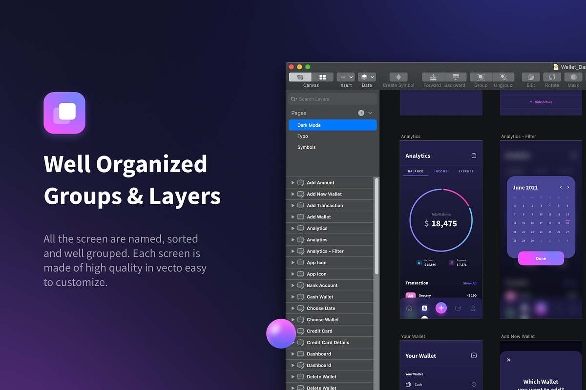 Mobile Wallet UI Kit, an UI Kit Template by UrLabs (Photo 4 of 10)