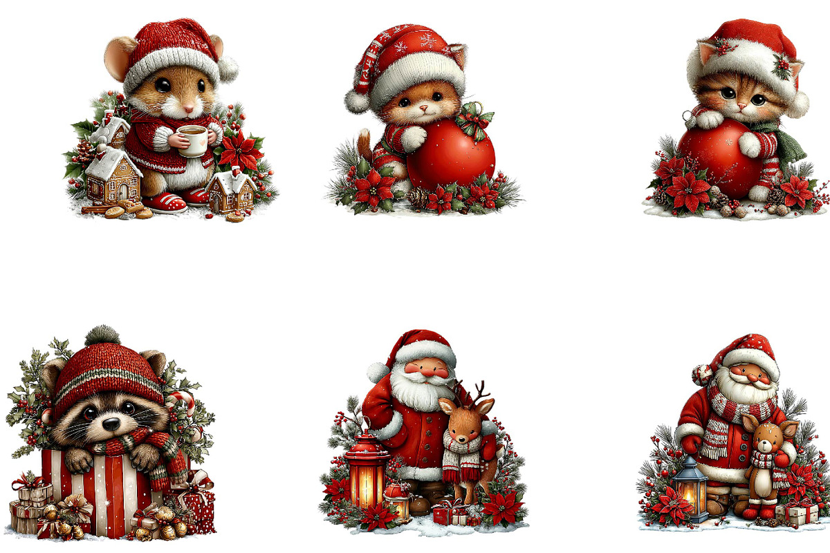 Huge Christmas Clipart Collection, a Seasonal Illustration by CreationArt (Photo 4 of 5)