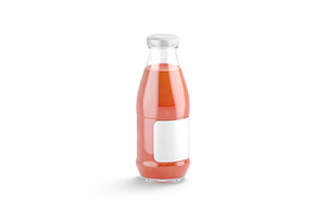 Juice Glass Bottle Tomato 3D Model