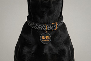 Dog Tag With Collar Mockup, a Product Mockup by Designer Dude