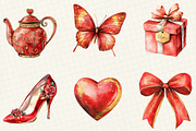 Red Mother's Day Sublimation Clipart, an Illustration by OK Design (Thumbnail 4 of 5)