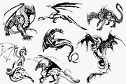 18 dragons hand drawn vector, an Animal Illustration by AnastasiyaOleynik (Thumbnail 3 of 5)