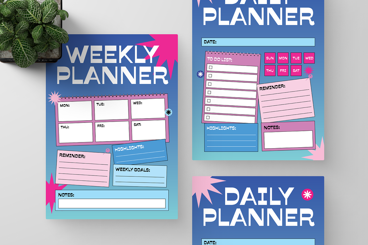 Gradient Daily and Weekly Planner, a Flyer Template by Annora Studio (Photo 5 of 6)