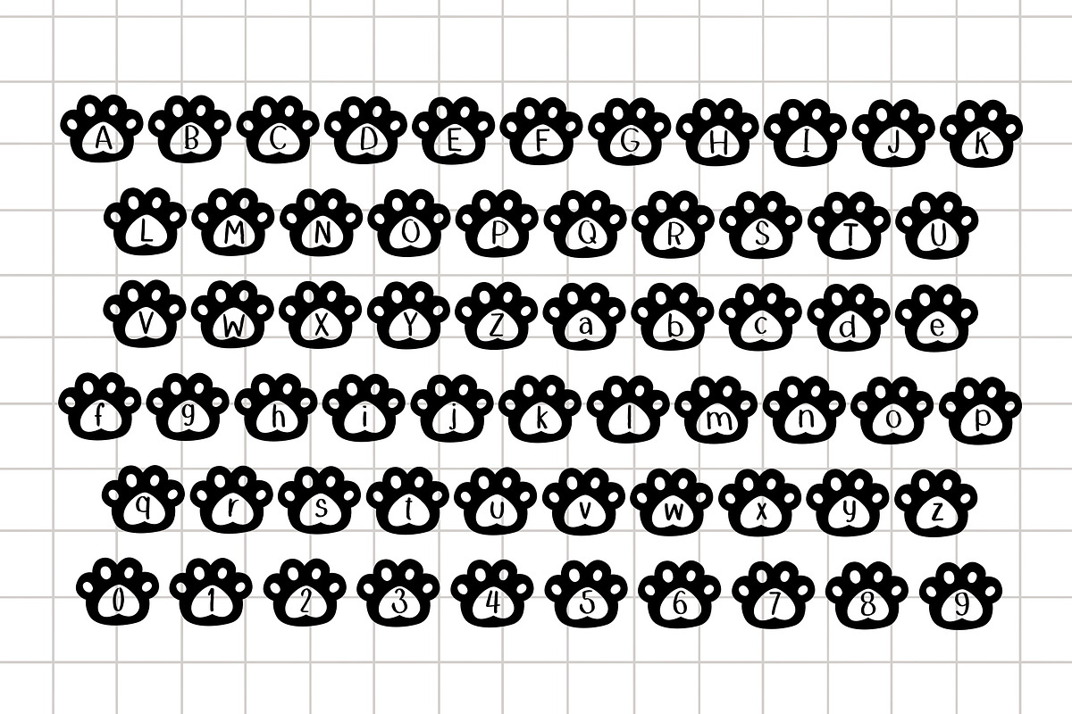 Paws OTF PNG SVG, a Symbol Font by DREAMs Soul G. (Photo 2 of 4)