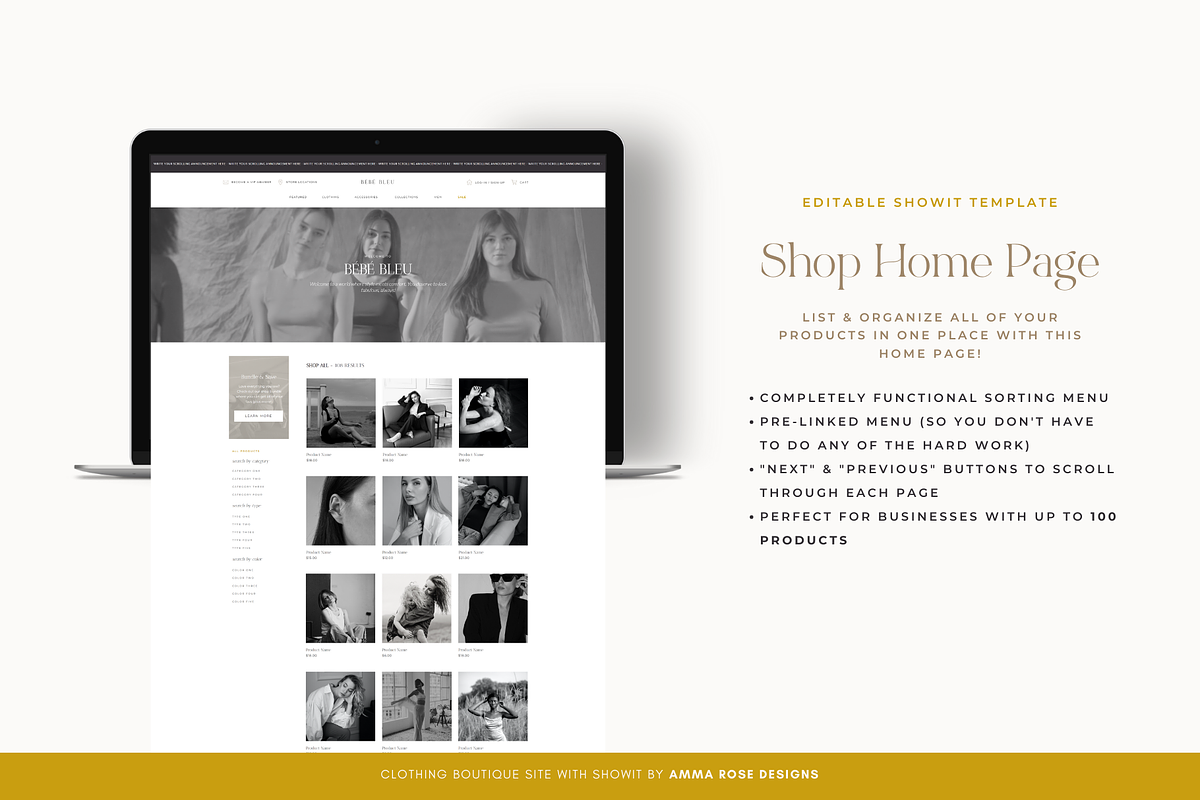 Fashion Showit Website Template, a Websites & App Template by ammarosedesignsllc (Photo 5 of 8)