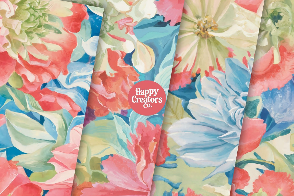 Petals of Paradise Digital Papers #2, a Pattern Graphic by Happy Creators Co. (Photo 6 of 7)