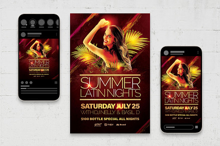 Summer Nights Tropical Party Flyer, a Flyer Template by BrandPacks