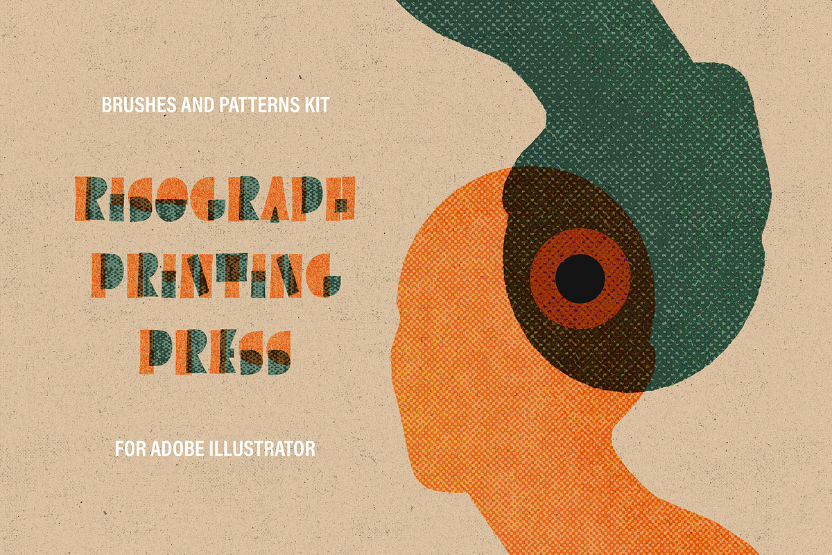 Printing Press Illustrator Brushes, a Brush Add-On by pixelbuddha.net (Photo 1 of 11)