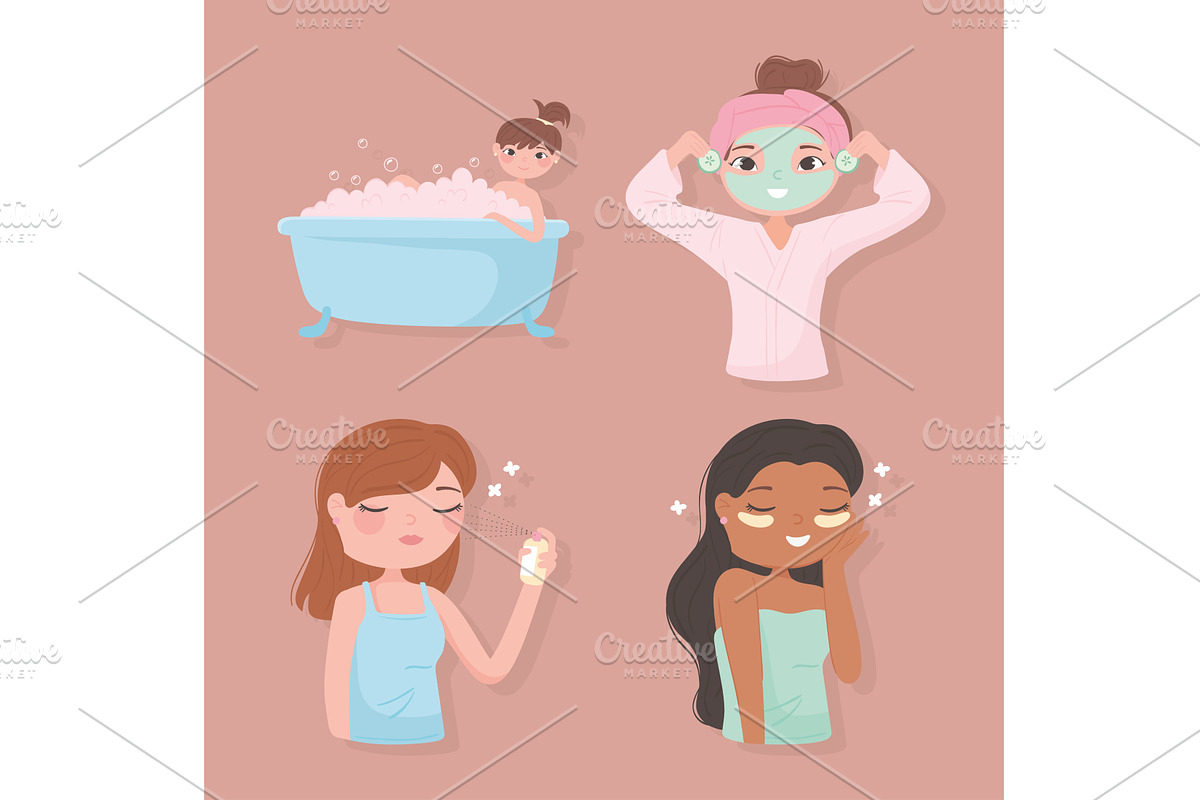 home beauty set, an Object Illustration by studiogstock