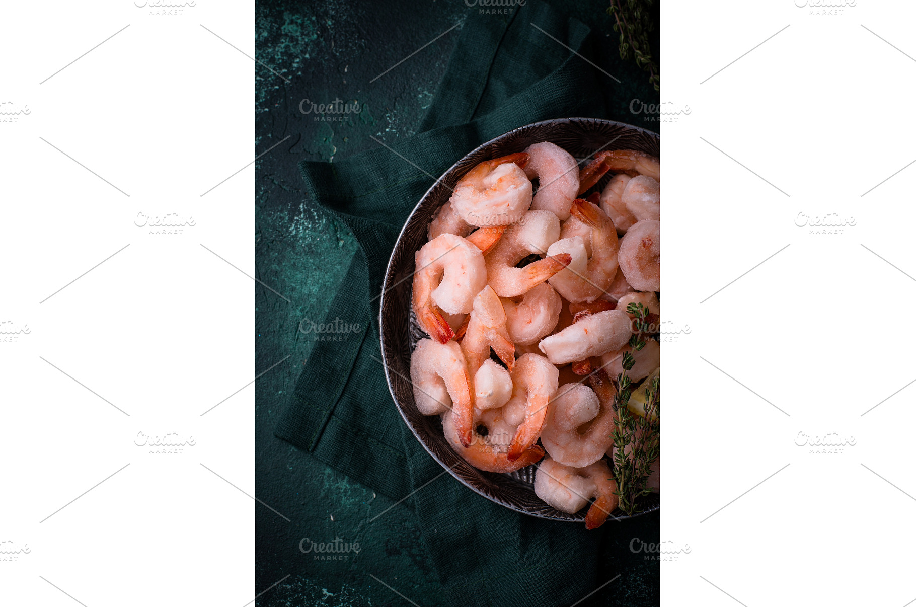 Frozen uncooked prawns or shrimps, a Food & Drink Photo by Yulia Furman
