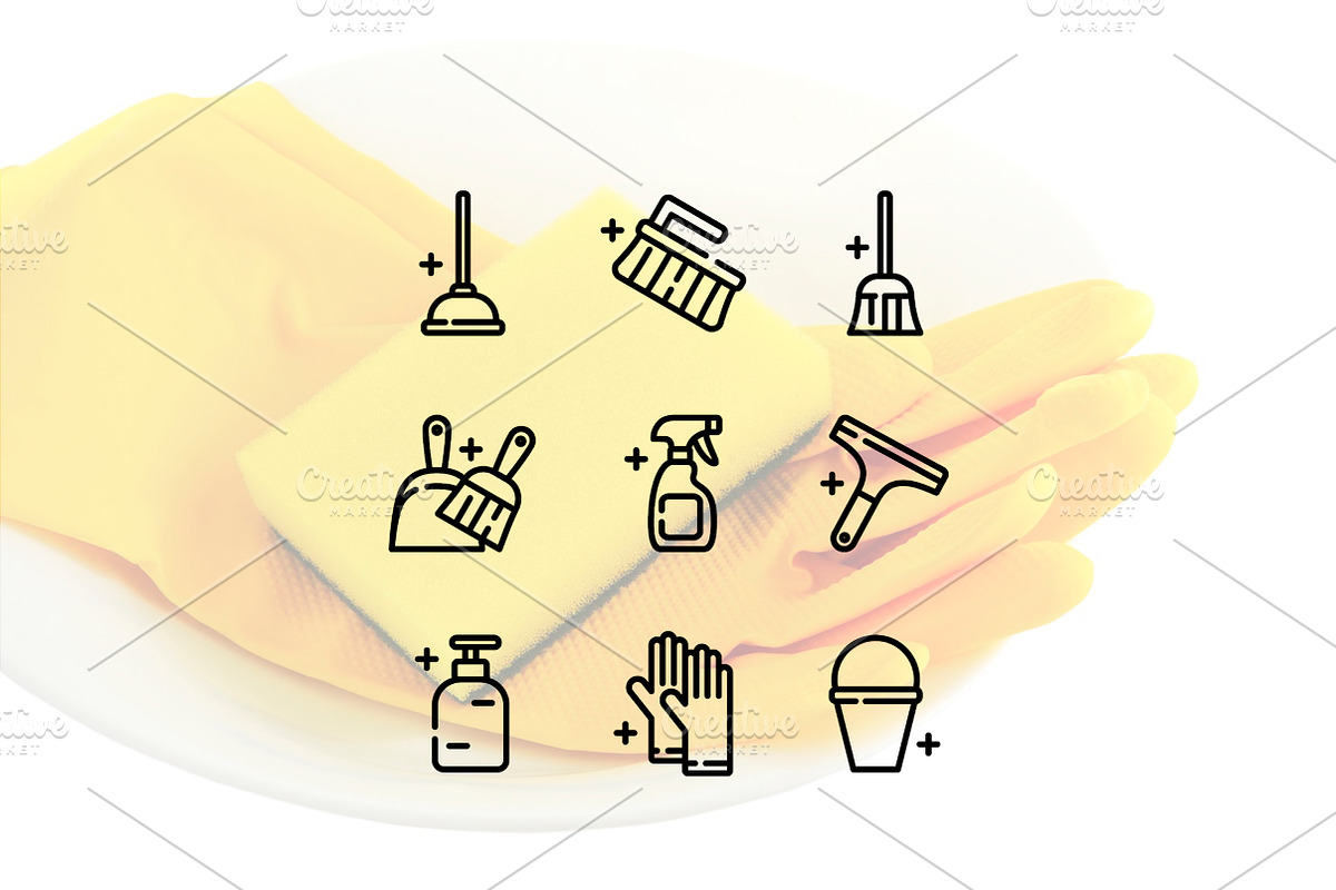 Cleaning Essentials – Line Icons Set, an Outline Icon by Lyolya Profitrolya (Photo 2 of 2)