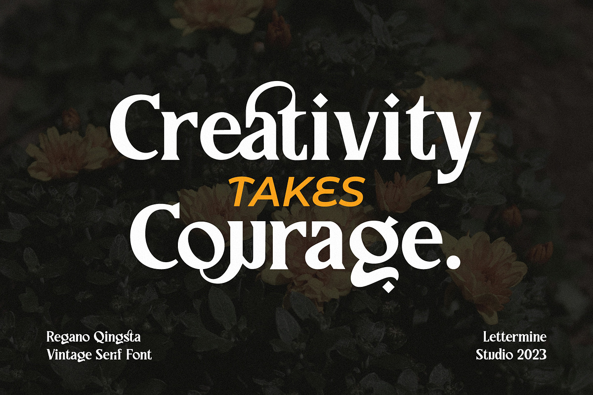 Regano Qingsta - Vintage Serif Font, a Serif Font by Lettermine (Photo 2 of 10)