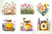 Spring Bees Clipart, an Illustration by CreationArt (Thumbnail 4 of 5)