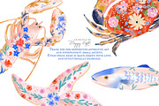 Preppy Coastal Watercolor Clipart, a Decorative Illustration by TheHappyGiftArt (Thumbnail 9 of 10)