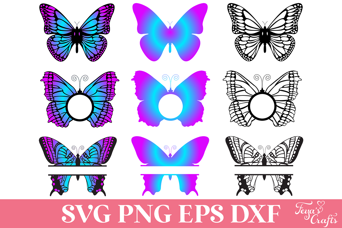 Layered Butterflies Bundle, an Object Graphic by Anastasia Feya (Photo 2 of 10)
