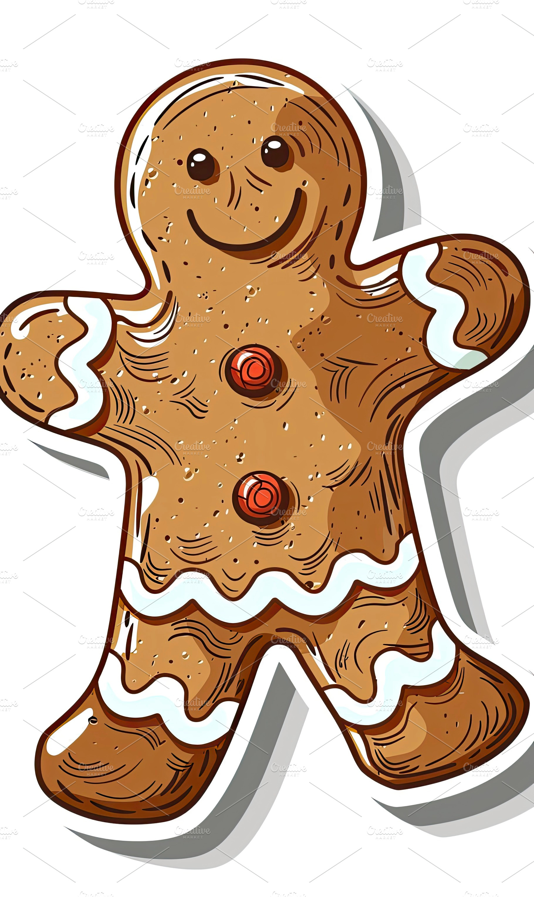 A whimsical drawing of a gingerbread, a Photo by LOGOCREATIVE