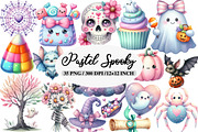 Watercolor Pastel Spooky Halloween, an Illustration by Daily.Designs (Thumbnail 1 of 5)