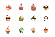 Pastry and Cupcakes Vector, an Object Graphic by DesignMarket (Thumbnail 2 of 2)