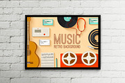 retro musical equipment background, an Illustration by LineTale (Thumbnail 2 of 2)