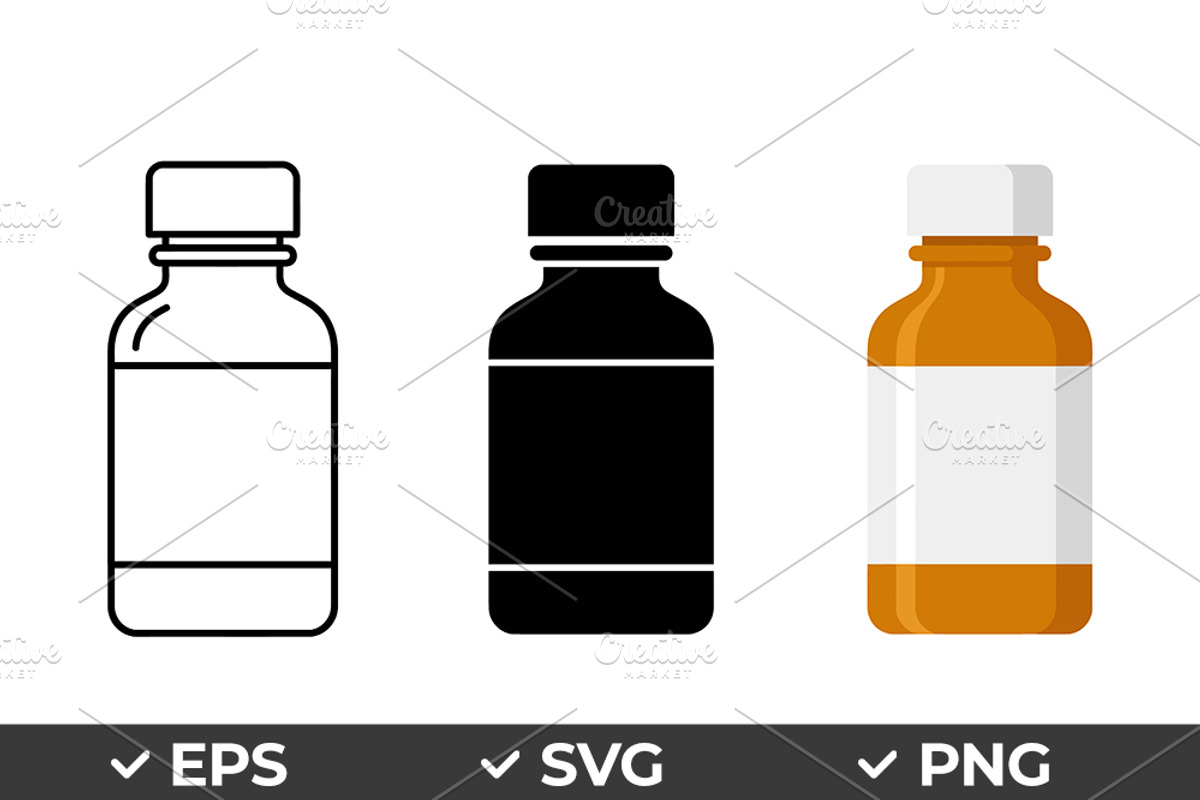 Medicine Bottle Vector Icons, an Object Graphic by Artonix (Photo 1 of 3)