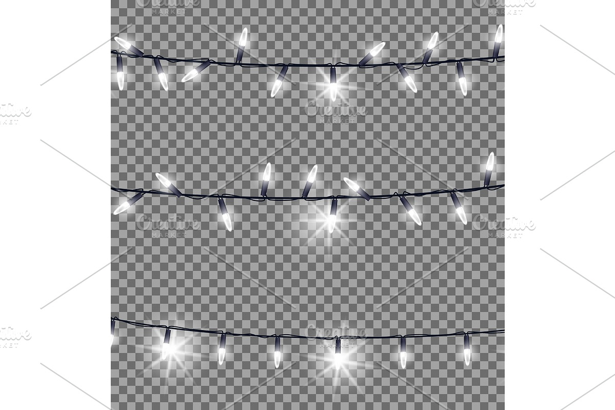 Strings of Glowing Christmas Lights Illustration, an Object Graphic by robuart