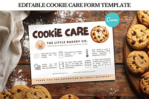 Cookie Care Form Editable Template, a Stationery Template by Anna Design Studio