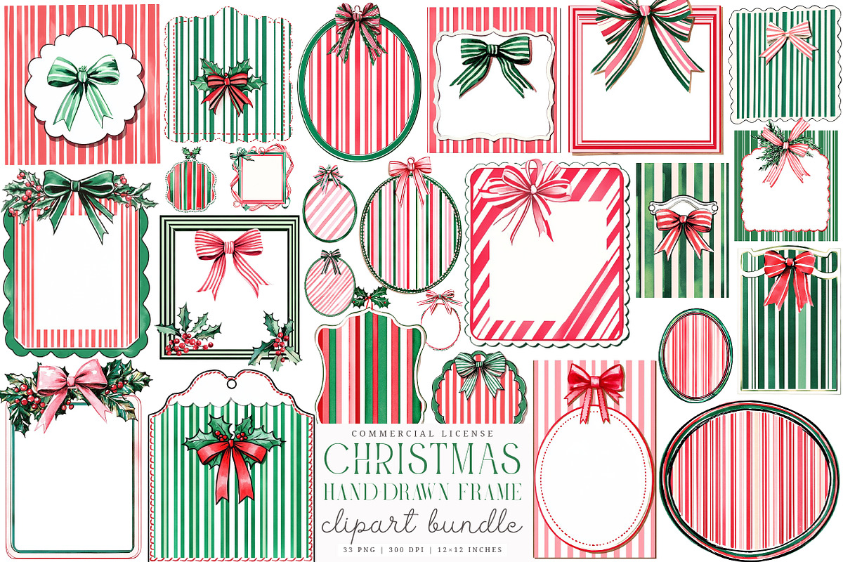Christmas Hand-Drawn Frame Bundle, an Illustration by SinaCreation (Photo 1 of 7)