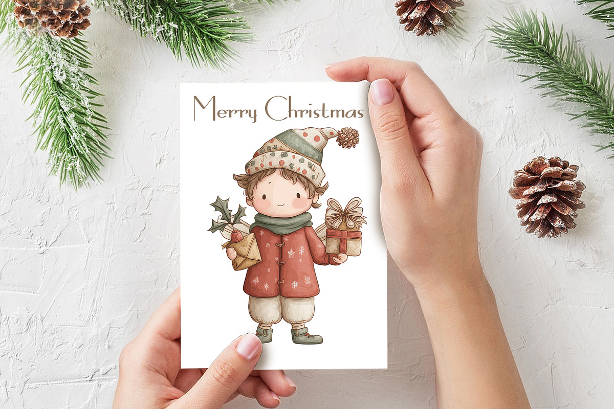Whimsical Christmas Red Fairy Boy, a Seasonal Illustration by V Design Creator (Photo 6 of 8)