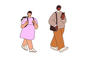 People walking on street set, a Person Illustration by Good Studio (Thumbnail 7 of 10)