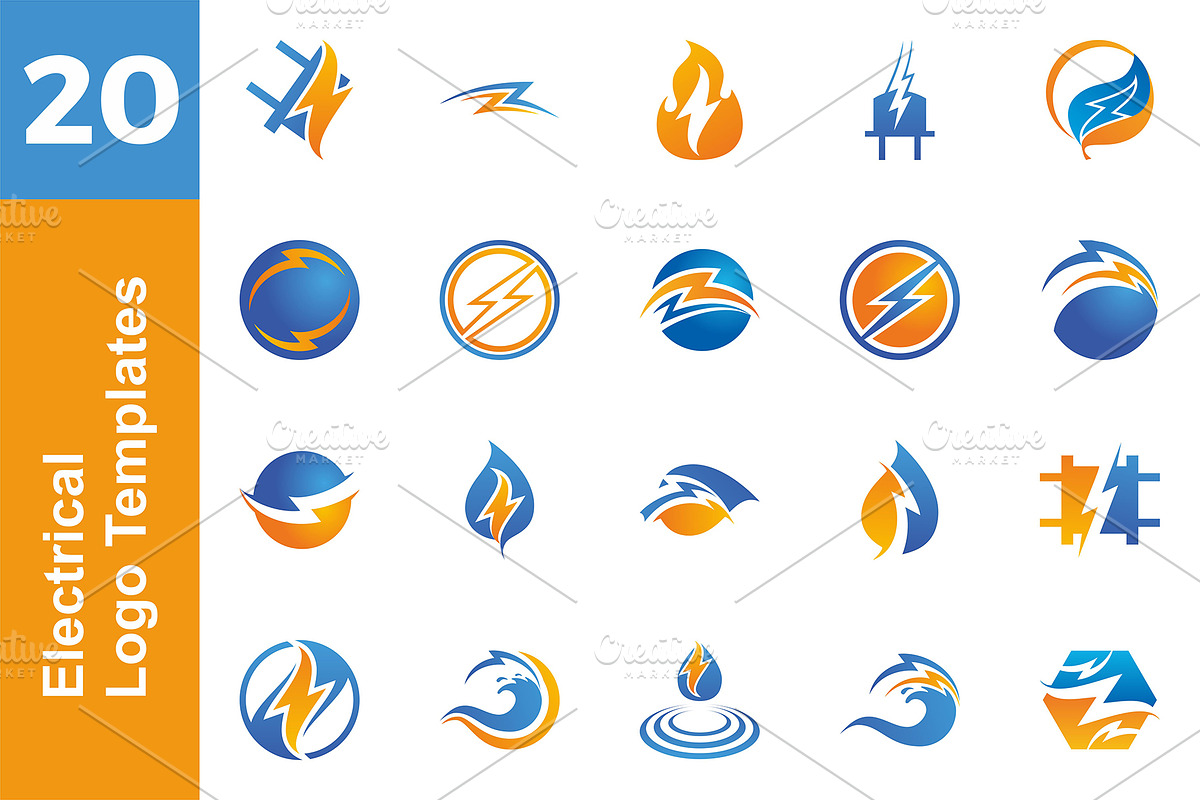 20 Logo Electrical Templates Bundle, a Branding & Logo Template by Friendesigns (Photo 1 of 21)