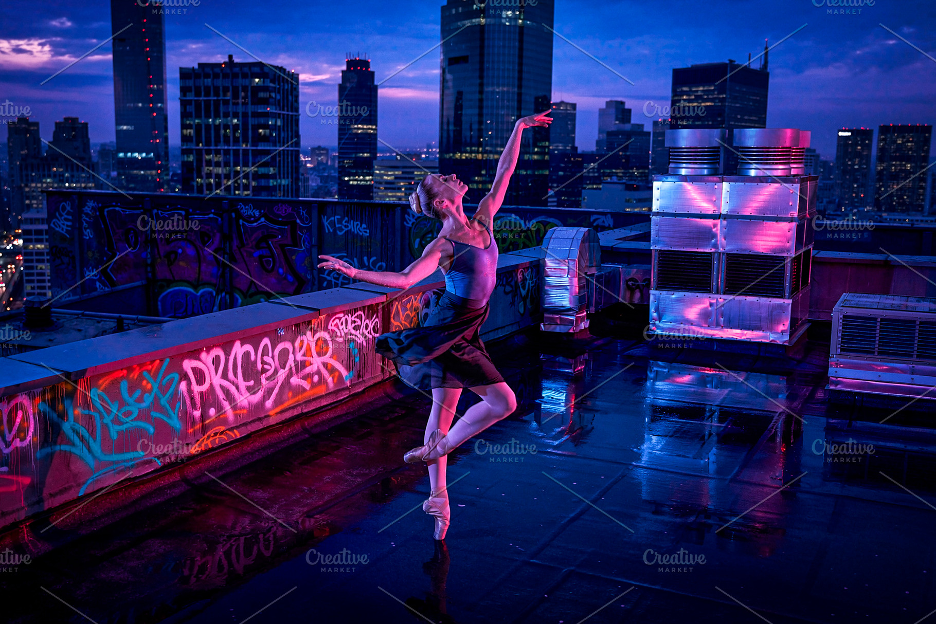 Ballet dancer making a pose at build, a Person Photo by DanFLCreativo