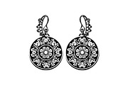 Round Filigree Earrings SVG Set, an Object Graphic by Creativeshirt (Thumbnail 6 of 13)