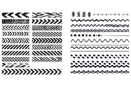 Zigzag line page divider set, an Illustration by ZinetroN