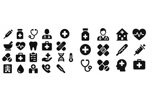 Health-related icons featuring, a Healthcare Illustration by ZinetroN