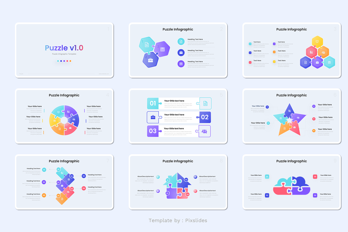 Puzzle Infographic PowerPoint, a Presentation Template by Pixslides (Photo 2 of 4)