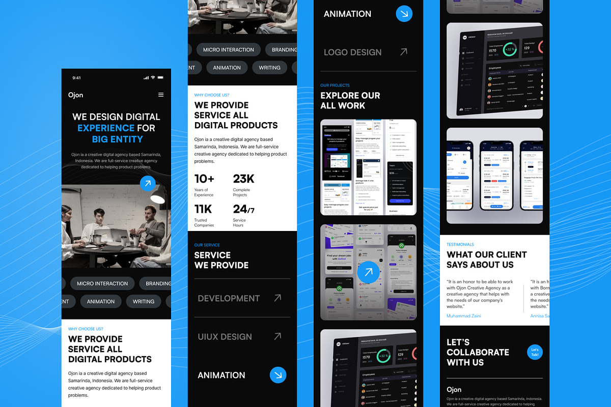 Ojon - Landing Page Design, an UI Kit Template by mz-studio (Photo 4 of 4)