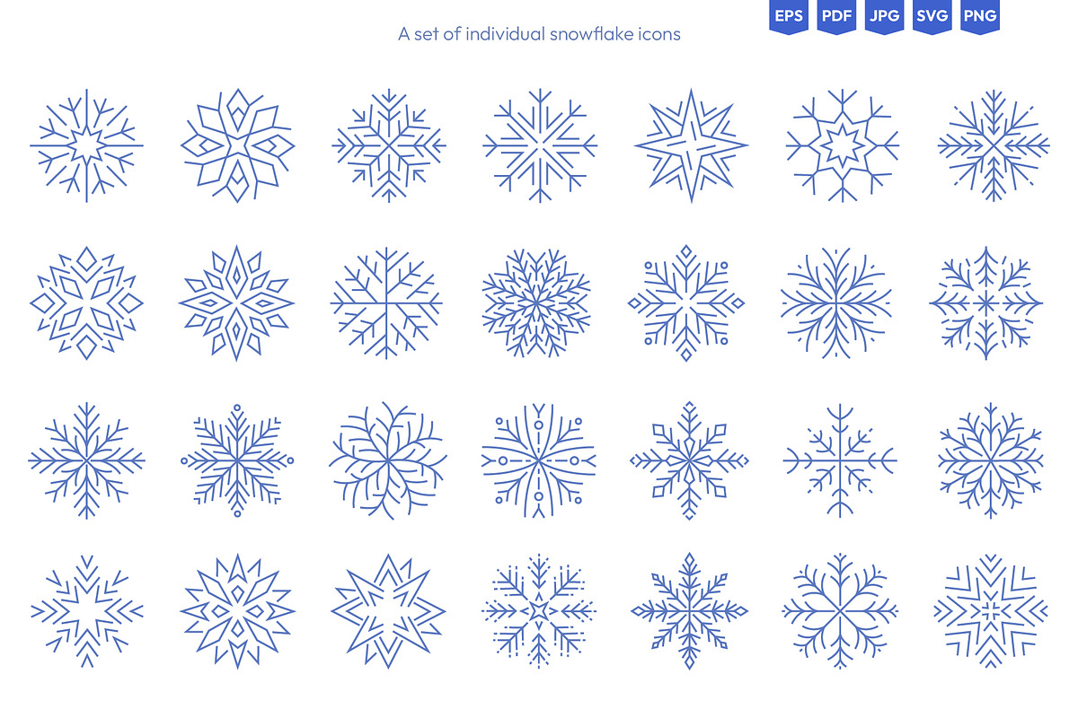 Outline Snowflakes & Winter Icons, an Illustration by Ilia Design (Photo 2 of 10)