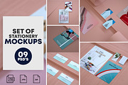 Set Of Stationary Mockups, a Product Mockup by StyleMockups (Thumbnail 1 of 10)