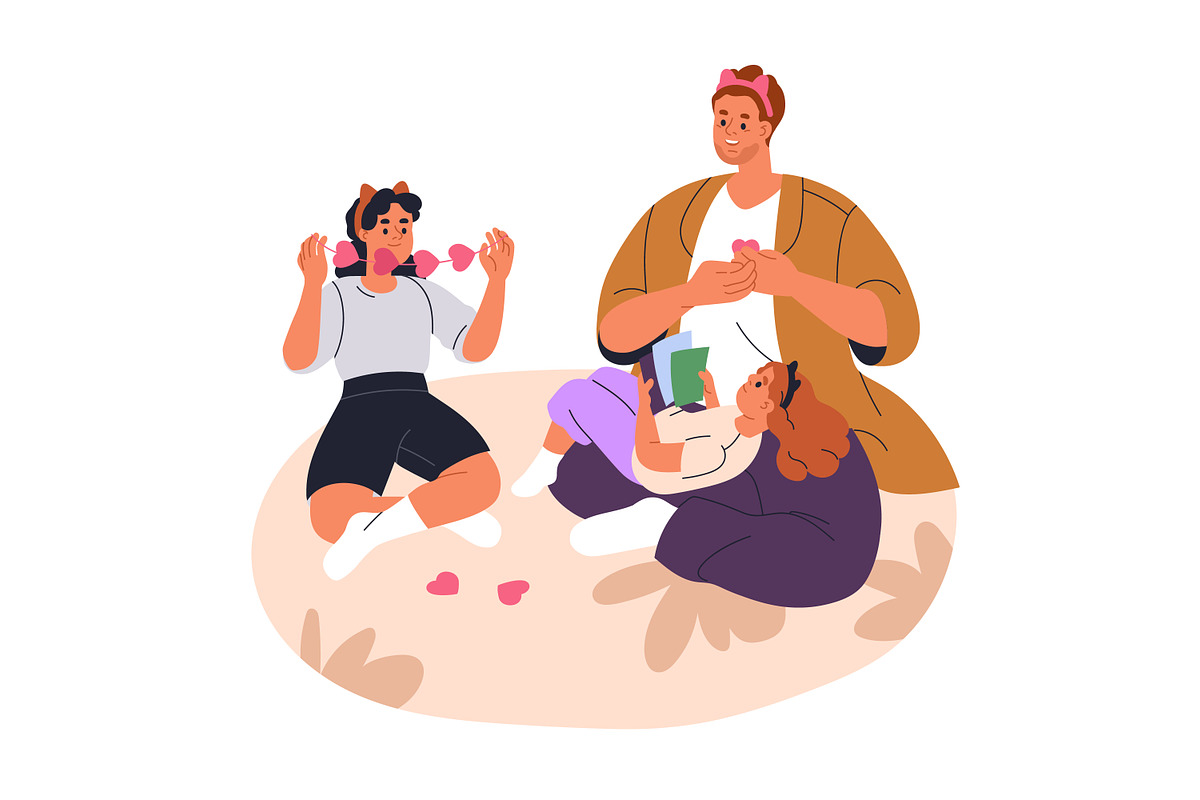 Fathers spend time with children set, a Person Illustration by Good Studio (Photo 9 of 10)